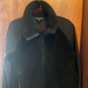 ATHLETA Black SHERPA jacket with jersey sleeves Size SMALL